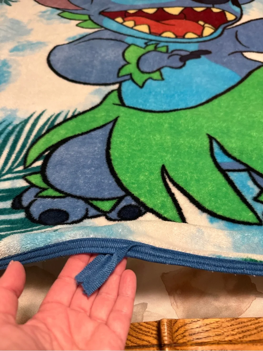Disney Lilo & Stitch Tropical Plush Throw Blanket - Blue & Green OHANA